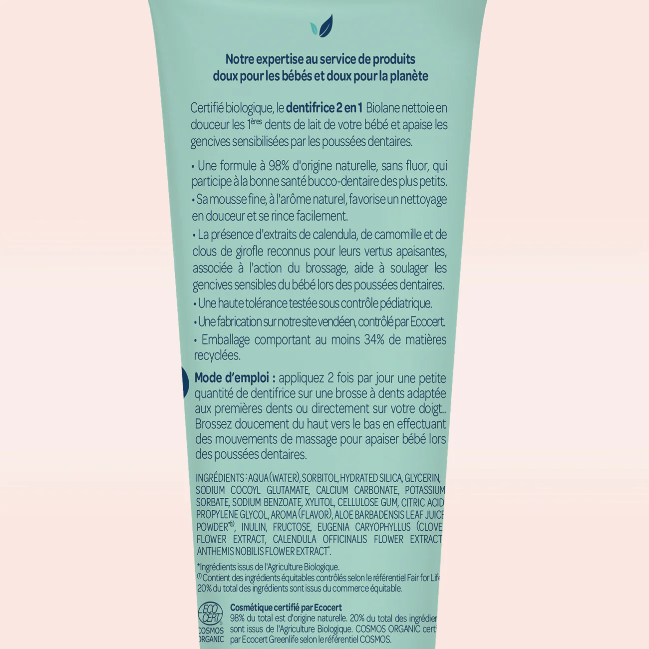 Dentifrice 1ères dents 2 en 1 certifié biologique - Image 4